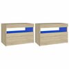 vidaXL Mesa cabeceira & luzes LED 2 pcs 60x35x40 cm carvalho sonoma