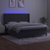 vidaXL Cama box spring c/ colch&atilde;o/LED 160x200cm veludo cinzento-escuro