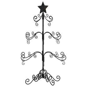 vidaXL &Aacute;rvore de Natal para decora&ccedil;&atilde;o 90 cm metal preto