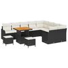 vidaXL Conjunto de Sof&aacute; de Jardim 12 unid. Preto vime PE
