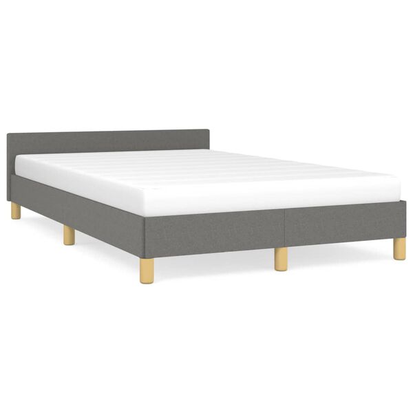 vidaXL Estrutura de cama sem colchão cinza escuro 120x190 cm tecido
