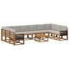 vidaXL Conjunto de Sof&aacute;s para Exterior 11 pcs Natural e Cinzento-Claro