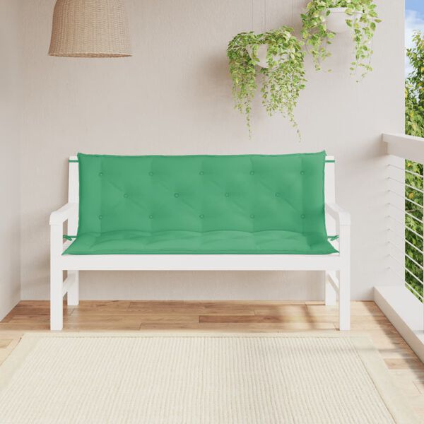 vidaXL Almofadões banco jardim 2 pcs 150x50x7cm tecido oxford verde
