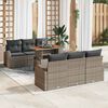 vidaXL Conjunto de Sof&aacute; de Jardim 7 pcs Cinzeto Rattan Sint&eacute;tico