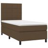 vidaXL Cama box spring c/ colch&atilde;o/LED 90x190 cm tecido castanho-escuro
