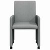 vidaXL Cadeiras de Jantar com Rodas 2 pcs Cinzento-claro tecido