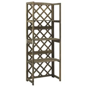 vidaXL Treli&ccedil;a com prateleiras 55x30x140 cm abeto maci&ccedil;o cinzento