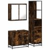 vidaXL 3 pcs conjunto de m&oacute;veis WC madeira processada carvalho fumado
