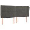 vidaXL Cabeceira cama c/ abas veludo 183x23x118/128 cm cinzento-escuro