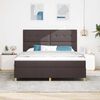 vidaXL Cama Box com colch&atilde;o Marrom Escuro 180 x 200 cm tecido