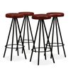 vidaXL Bancos de bar 4 pcs couro genu&iacute;no