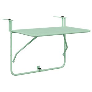 vidaXL Mesa Suspensa para Varanda Verde Menta 60 x 39 x 65 cm A&ccedil;o