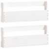 vidaXL Sapateiras de parede 2 pcs 59x9x23 cm pinho maci&ccedil;o branco