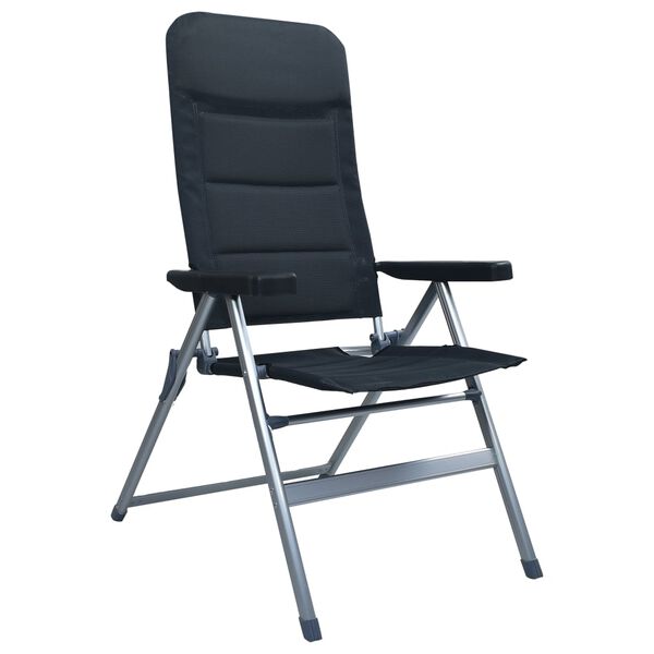 vidaXL Cadeiras de jardim reclin&aacute;veis 2 pcs alum&iacute;nio preto