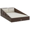 vidaXL Espregui&ccedil;adeira de jardim 110x200 cm vime PE castanho