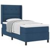 vidaXL Cama Box com colch&atilde;o com cabeceira Azul 90 x 190 cm tecido