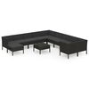 vidaXL 12 pcs conjunto lounge de jardim c/ almofad&otilde;es vime PE preto