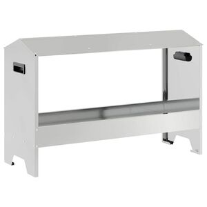 vidaXL Tr&oacute;feu de Alimenta&ccedil;&atilde;o para Frangos Prateado 81 x 32 x 53,5 cm