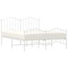vidaXL Estrutura de cama com cabeceira e p&eacute;s 140x190 cm metal branco