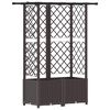 vidaXL Cama Elevada com Treli&ccedil;a e Telhado Castanho 124 x 40 x 138 cm