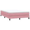 vidaXL Cama com molas sem colch&atilde;o 140x220 cm veludo rosa