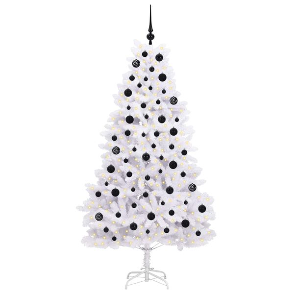 vidaXL &Aacute;rvore de Natal Articulada Artificial Branco 180 cm PVC e A&ccedil;o