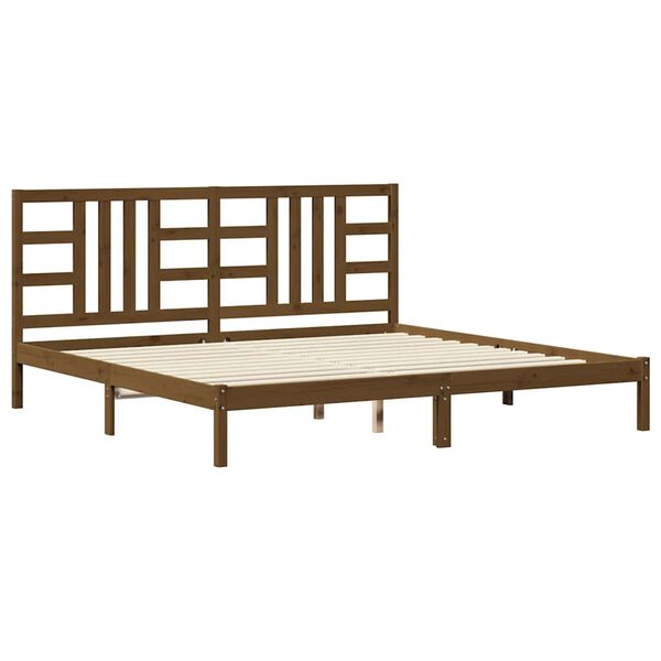 vidaXL Estrutura de cama 200x200 cm madeira maciça castanho mel