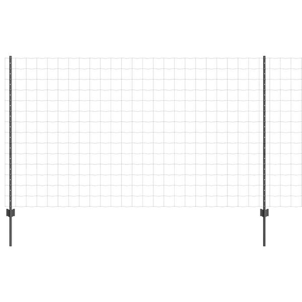 vidaXL Cerca com Poste Cinzeto 1,4 x 10 m A&ccedil;o e PVC