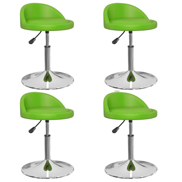 vidaXL Cadeiras de jantar girat&oacute;rias 4 pcs couro artificial verde