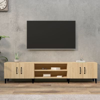 vidaXL Móvel de TV 180x31,5x40 cm derivados de madeira carvalho sonoma