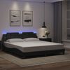 vidaXL Estrutura de cama com LED sem colch&atilde;o Zadar 180x200cm preto
