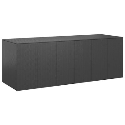 vidaXL Caixa para almofadões de jardim 291x100,5x104 cm vime PE preto