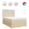 vidaXL Cama com molas/colch&atilde;o 140x190 cm tecido cor creme