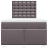 vidaXL Cama boxspring com colch&atilde;o 120x190 cm couro artificial cinzento