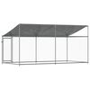 vidaXL Jaula para cão com telhado/porta 4x2x2 m aço galvanizado cinza
