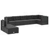 vidaXL 8 pcs conjunto lounge de jardim c/ almofad&otilde;es vime PE preto