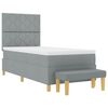 vidaXL Cama Box com colch&atilde;o Cinzento-claro 100 x 200 cm tecido