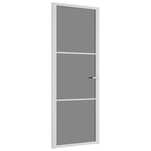 vidaXL Porta de interior 76x201,5 cm vidro ESG e alum&iacute;nio branco