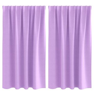 vidaXL Cortinas Blackout com Argolas 2 pcs Roxo 140 x 140 cm Poli&eacute;ster