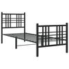 vidaXL Estrutura de cama com cabeceira e p&eacute;s 80x200 cm metal preto