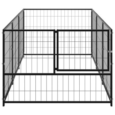vidaXL Canil para cães 3 m² aço preto