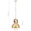 vidaXL Candeeiro suspenso industrial redondo 25 W 40 cm E27 bronze