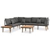vidaXL 4 pcs conj. lounge jardim c/ almofad&otilde;es madeira ac&aacute;cia maci&ccedil;a