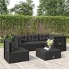 vidaXL 5 pcs conjunto lounge de jardim c/ almofad&otilde;es vime PE preto