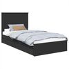 vidaXL Cama com Armazenamento Preto 100 x 200 cm Derivados de Madeira