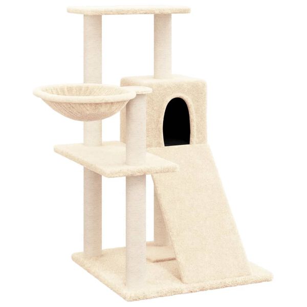 vidaXL Árvore para gatos c/ postes arranhadores sisal 82 cm cor creme