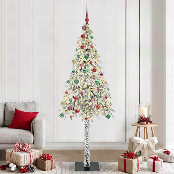 vidaXL &Aacute;rvore de Natal com 300 LEDs com suporte Branco 210 cm PE e A&ccedil;o