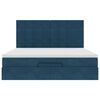 vidaXL Estrutura cama otomana colch&otilde;es 180x200 cm veludo azul escuro