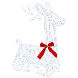vidaXL Rena de Natal 3D LOVIISA 280 LED Branco frio 55 x 22 x 63 cm
