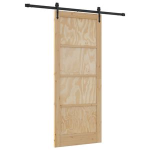 vidaXL Porta Deslizante ORKDAL 86 x 211 cm Madeira de Pinho Maci&ccedil;a